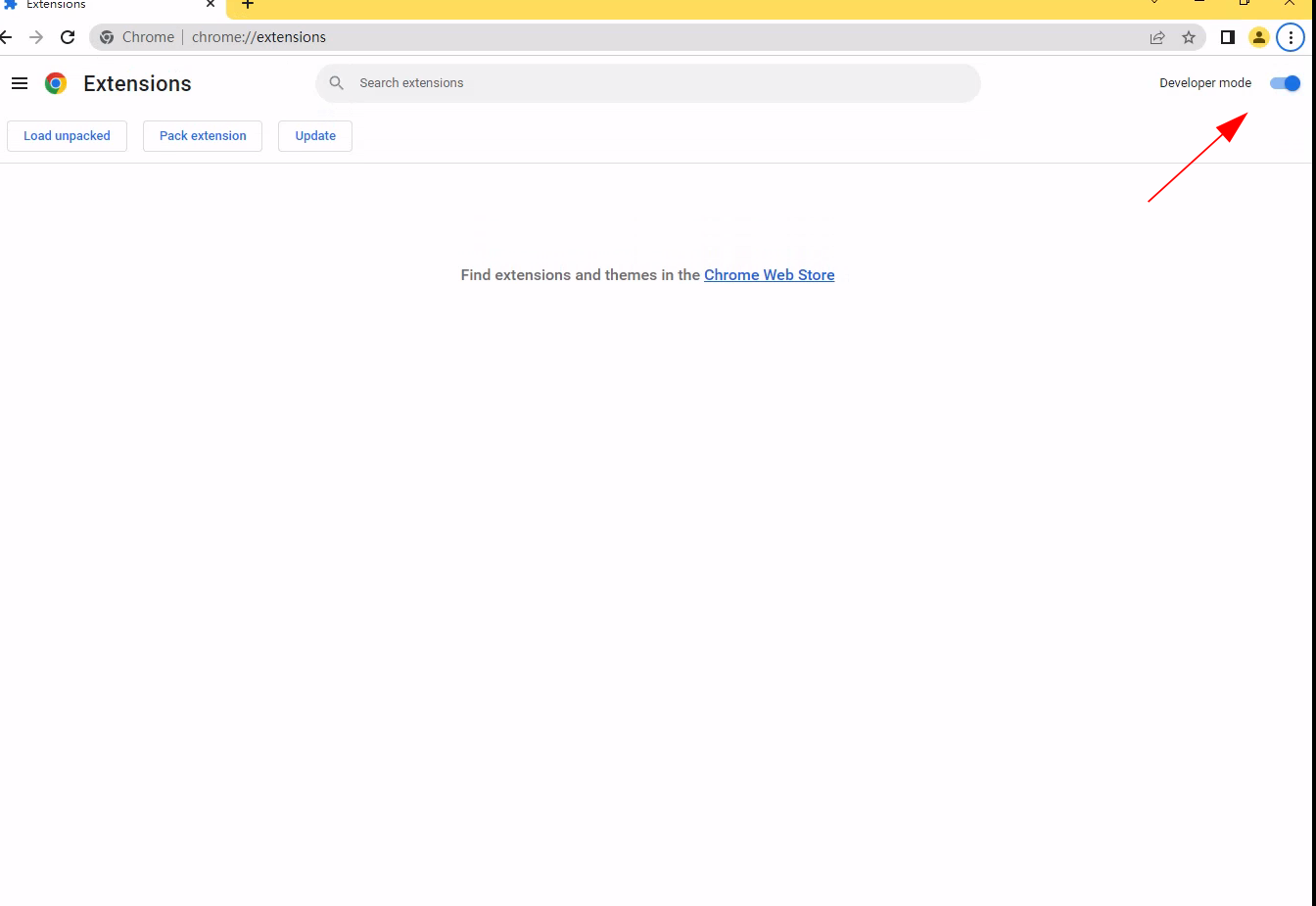 Enable Chrome's developer mode